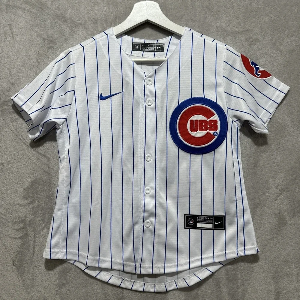 Chicago Cubs Bryant Blue White Stripe Jersey # 17 Youth Size S